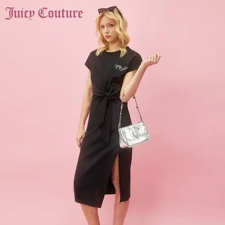 Juicy Couture橘滋2024早春日穿搭新款女装烫钻解构腰带连衣裙子商品大图