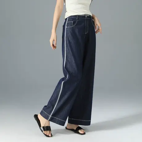 高腰阔腿牛仔裤女2025新款夏季薄款裤子小个子拖地显瘦宽松直筒裤商品大图