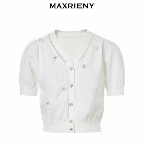 【奥莱】MAXRIENY镂空针织衫薄夏季上衣女小衫图片