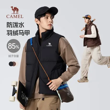 骆驼男装羽绒服马甲男冬季2025新款立领加厚保暖情侣背心防水外套商品大图
