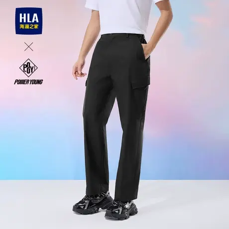 HLA/海澜之家POWER YOUNG系列休闲裤25春夏新微弹精致印花裤子男商品大图
