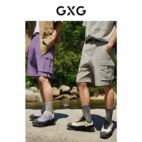 GXG男装 户外系列工装短裤男网布透气休闲短裤轻薄 2024夏季新品图片
