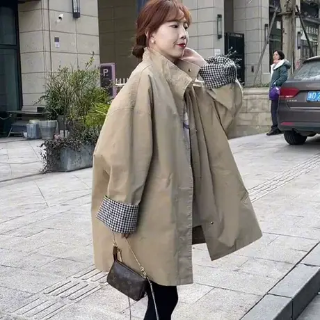韩系小个子风衣外套女2025秋冬新款复古英伦风中长款大衣女高级感图片