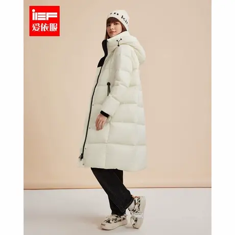 IEF/爱依服羽绒服2024冬季新款韩版简约通勤白鸭绒保暖羽绒长外套商品大图
