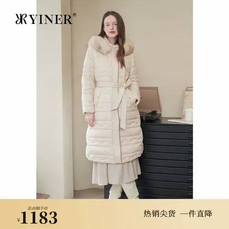 【高克重】YINER音儿专选2024冬季新款可拆狐狸毛领厚实羽绒服商品大图