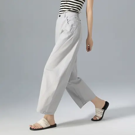 高腰哈伦裤女夏季薄款2025新款小个子灯笼裤宽松休闲阔腿九分裤子图片