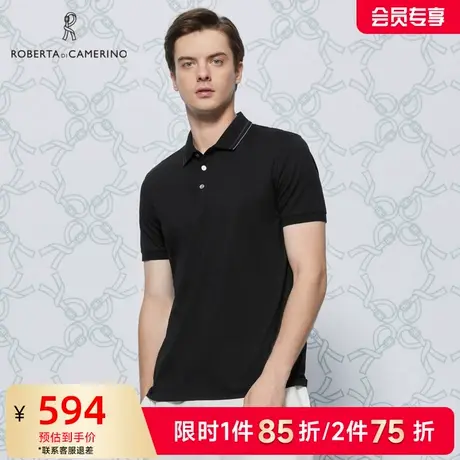 [桑蚕丝]ROBERTA诺贝达男装男士POLO衫夏季新款圆领休闲T恤男图片