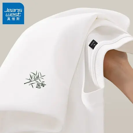 GV真维斯纯棉长袖t恤男美式潮流重磅宽松休闲大码外穿打底衫男款B商品大图