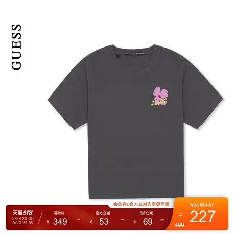 GUESS25年新款夏季女士潮流创意印花百搭圆领短袖T恤-OP2K5418图片