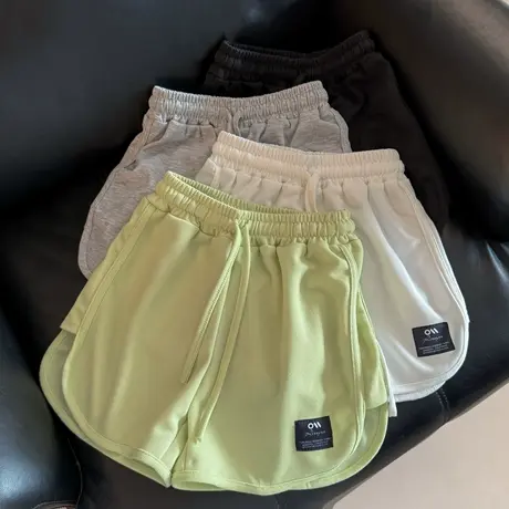 居家外穿阔腿休闲短裤女夏季2025新款宽松高腰百搭抽绳运动热裤潮商品大图