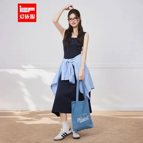 IEF/爱依服裙子2025夏季新款韩系风简约休闲基础百搭背心长裙商品大图