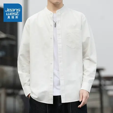 WX真维斯男装 2025秋季新款男款韩式街头风休闲时尚男士休闲衬衫商品大图