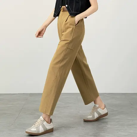 天丝棉裤子女2025新款爆款夏季薄款大码女裤烟管休闲裤九分直筒裤商品大图