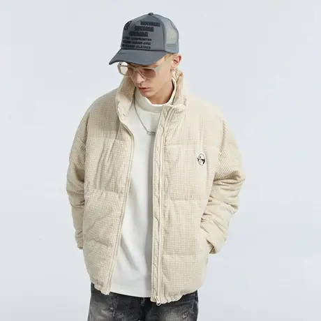 Lilbetter华夫格棉衣男冬新款棉袄保暖防寒棉服宽松加厚夹克外套商品大图