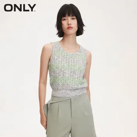 ONLY奥莱夏季时尚渐变撞色圆领短款背心针织衫女商品大图