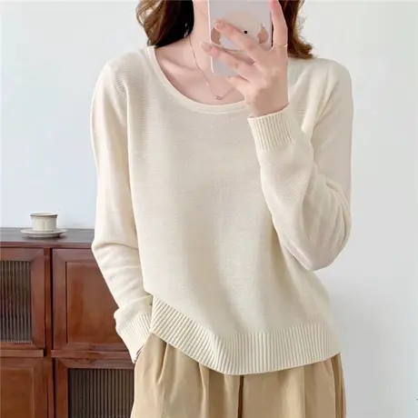 秋装2024早春新款宽松薄款针织衫女毛衣外套初春穿搭时尚洋气百搭商品大图