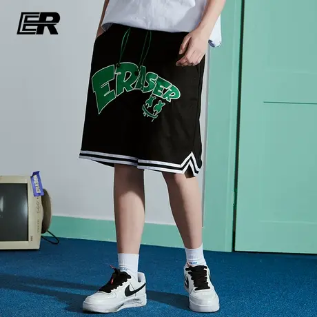 ER笑脸大字母潮牌短裤夏季国潮五分裤休闲运动裤商品大图
