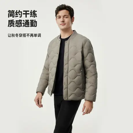 坦博尔2024新款男士轻薄短款棒球领羽绒服时尚保暖舒适外套潮商品大图