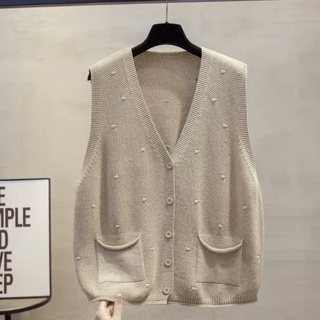 开衫v领针织马甲背心女2025春秋新款宽松外穿叠穿马夹毛衣坎肩潮商品大图