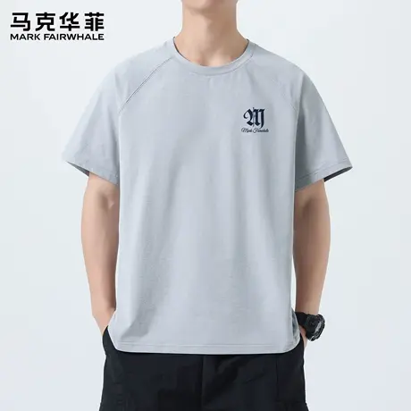 马克华菲运动t恤男2025新款夏薄款速干男装衣服户外圆领短袖男款X商品大图