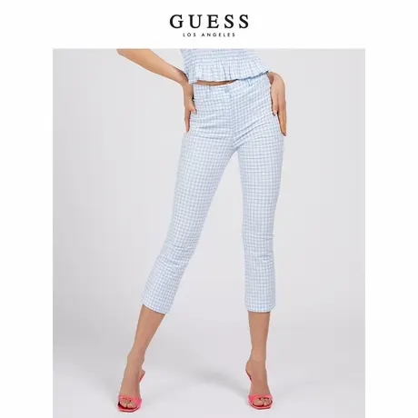 GUESS女士复古休闲格纹简约通勤休闲长裤商品大图