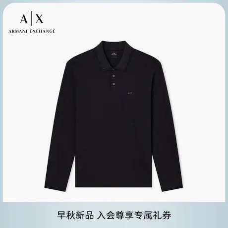 ARMANI EXCHANGE/阿玛尼2025早秋新款男士珠地全棉三粒扣Polo衫商品大图
