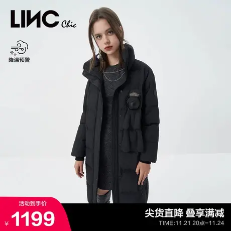 LINCCHIC金羽杰羽绒服女玩偶萌宠字母刺绣长款羽绒服女Y22808198商品大图