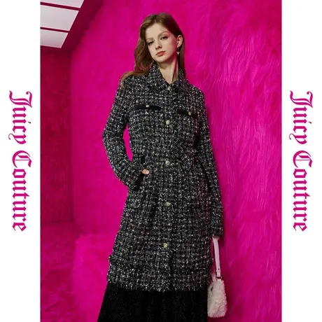 Juicy Couture橘滋春夏新款上衣外套粗花呢时尚大衣毛呢外套女图片