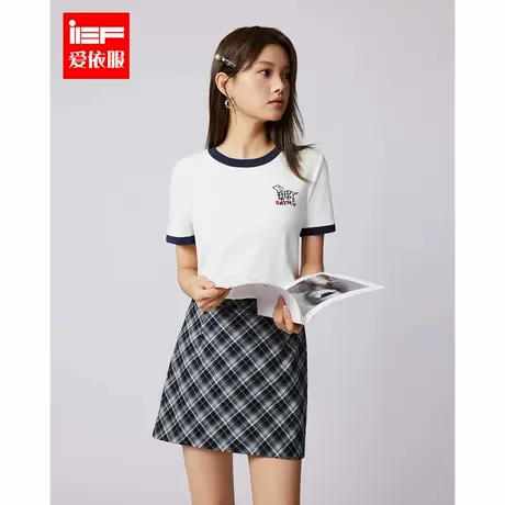 IEF/爱依服上衣2025春季新款美式时尚休闲通勤百搭减龄百搭T恤女图片