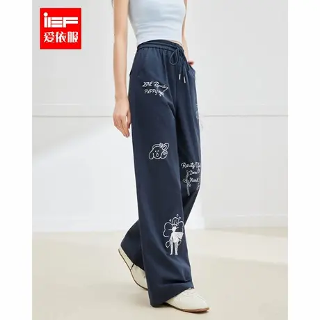 IEF/爱依服2025夏季新款美式时尚潮酷个性设计感印花百搭阔腿裤商品大图