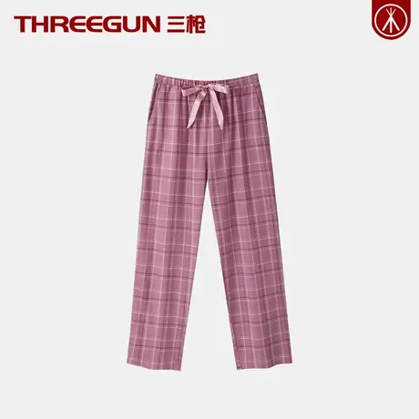 THREEGUN/三枪女士纯棉家居裤少女睡裤全棉薄款睡衣女系带抗静电图片