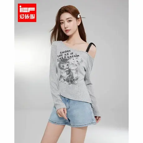 IEF/爱依服高个子2025春夏新款美式甜酷辣妹气质通勤百搭上衣图片