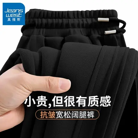 GV真维斯美式潮牌裤子男款春秋季新款男士宽松休闲直筒裤男裤B图片