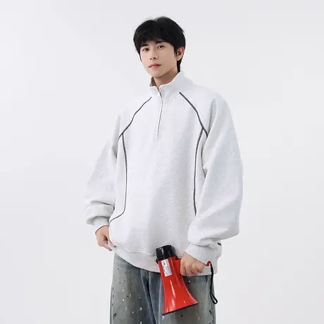 回力半拉链运动休闲立领重磅卫衣男士春秋季2025新款潮牌美式外套图片