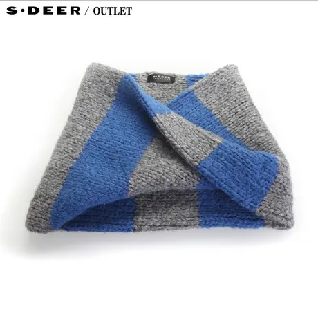【首发】圣迪奥sdeer 专柜正品扭花条纹学院风保暖围脖2483793图片