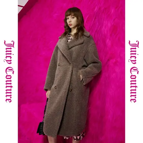 Juicy Couture橘滋春夏新款女装上衣女外套眠眠冬日扣毛绒女大衣图片