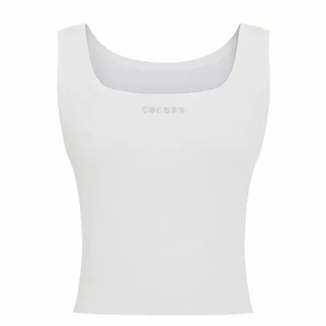 可可尼COCOON商场同款2025夏季基础款小背心烫钻logo设计吊带背心图片