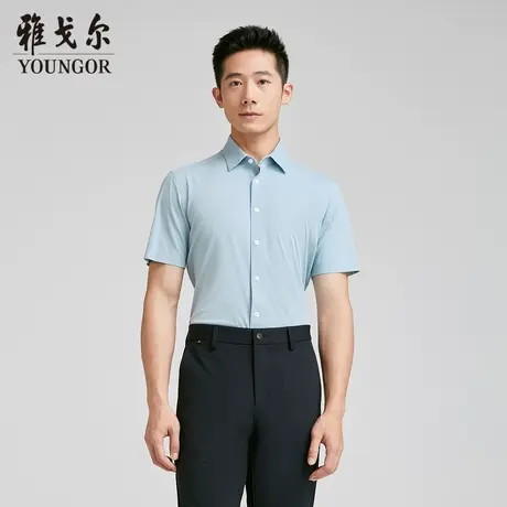 【商场同款】雅戈尔男士短袖衬衫夏季新款官方商务休闲短袖衬衫男商品大图