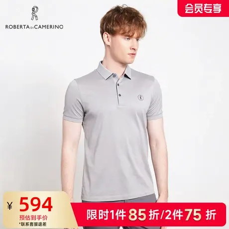 [桑蚕丝]ROBERTA诺贝达男装男士短袖POLO衫夏季新款休闲短袖T恤商品大图