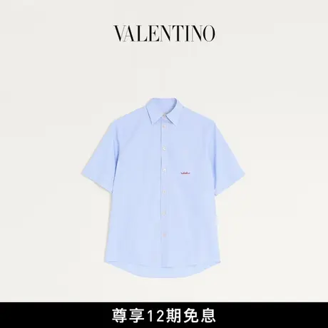 [早秋新品][12期免息]华伦天奴VALENTINO男士棉质刺绣短袖衬衫商品大图