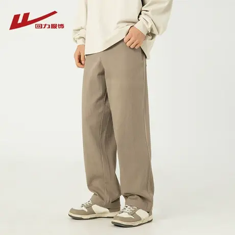回力日系复古纯棉裤子男士春秋季2025新款直筒宽松阔腿休闲运动裤商品大图