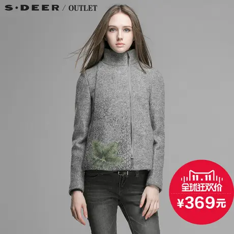 s.deer【新品】圣迪奥专柜正品女冬蛇纹印花短款外套S14482248图片