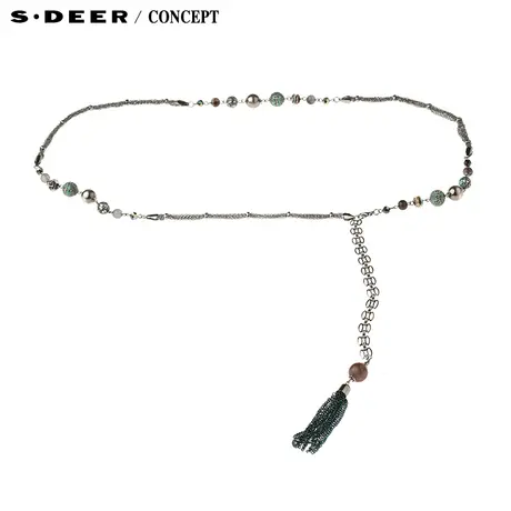 【新品】sdeer圣迪奥专柜正品女简约串珠锁链装饰腰链S16284387图片