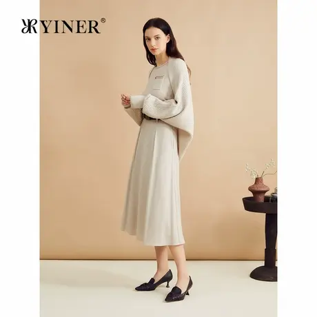 【美丽诺羊毛】YINER音儿秋季超细支法式A字裙子半身裙图片