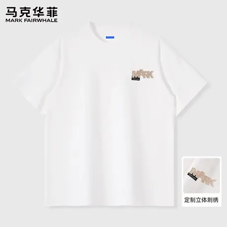 马克华菲刺绣短袖t恤男夏季2025新款潮休闲圆领半袖男士薄款上衣图片