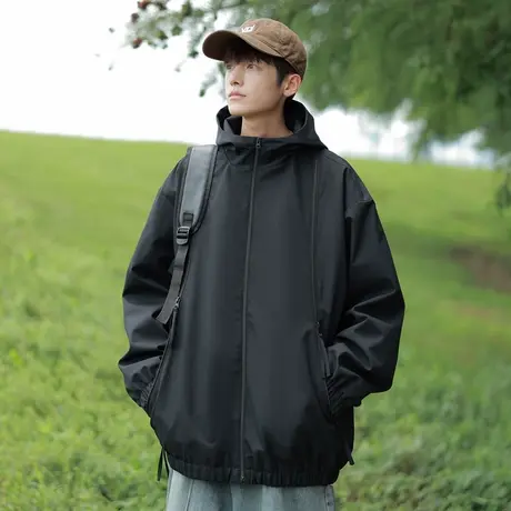 回力冲锋外套男士春秋季2025新款户外三防登山上衣服工装休闲夹克商品大图