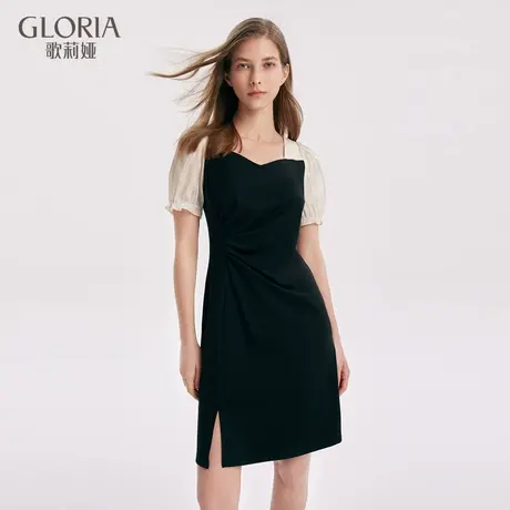 【商场同款】歌莉娅夏装新款女装大牌流行小黑裙连衣裙1A6H4HAG0商品大图