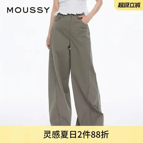 MOUSSY夏季新品美式复古解构毛边阔腿裤休闲裤028HAZ30-0461商品大图