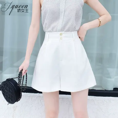 高腰亚麻短裤女2019年夏季新款韩版chic白色休闲宽松显瘦阔腿热裤图片