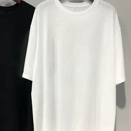 大码净版纯色轻薄凉爽透气雪花棉短袖T恤女夏宽松百搭中长款上衣图片